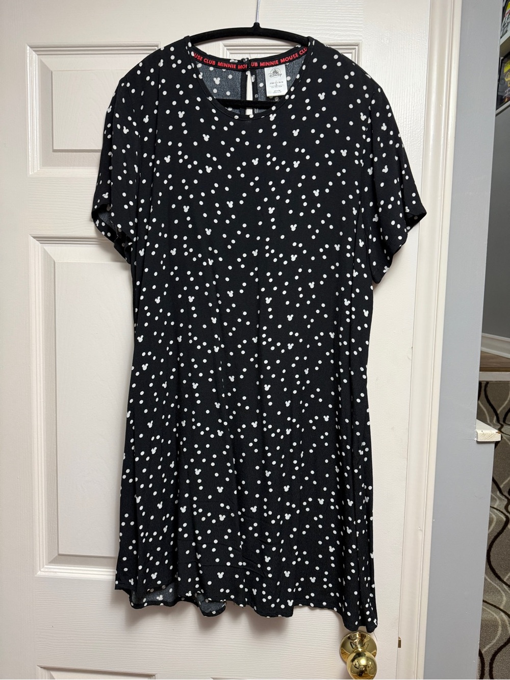Disney Black & White Polka Dot Dress with Minnie Mouse Club Trim